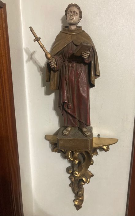 Santo António escultura com suporte