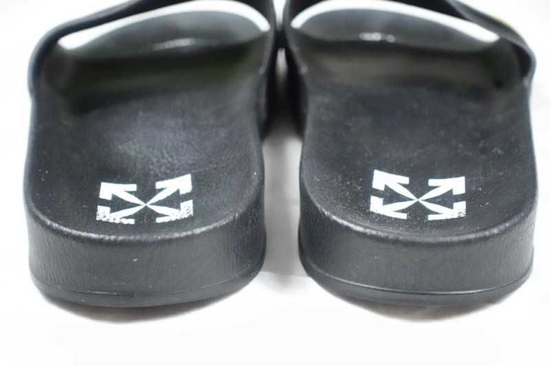 Klapki Off-White Czarny Żółty Industrial Belt Logo 42