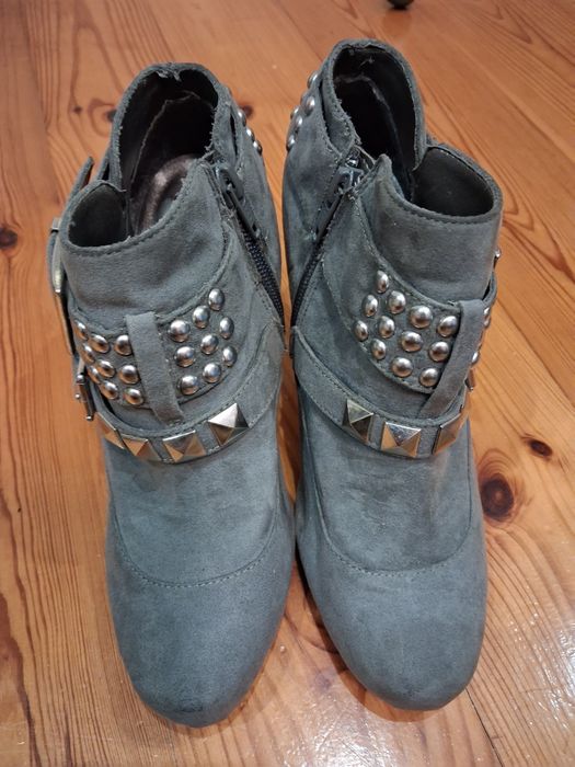 Botki F&F r.37 szary zamsz