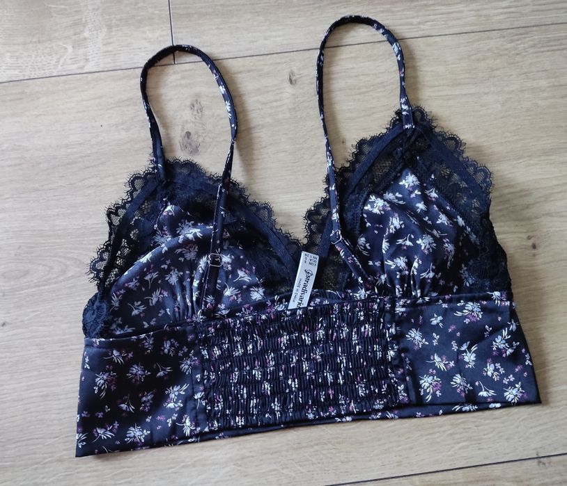 Top damski biustonosz stanik bustier regulowane ramiączka koronka