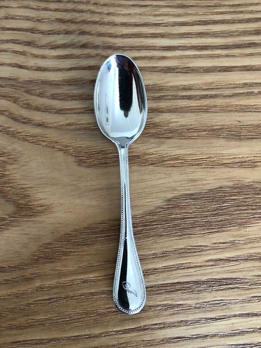 1 Colher de café de prata com monograma na frente