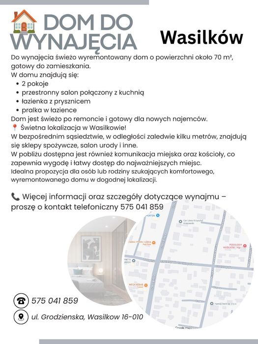 Dom do wynajmu - Wasilkow