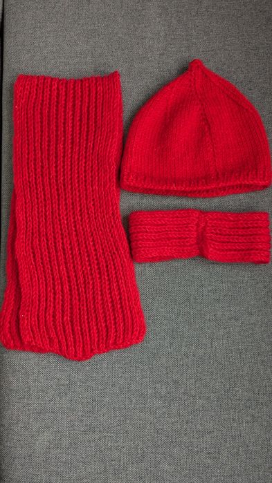 Czapka, szalik i opaska damska handmade