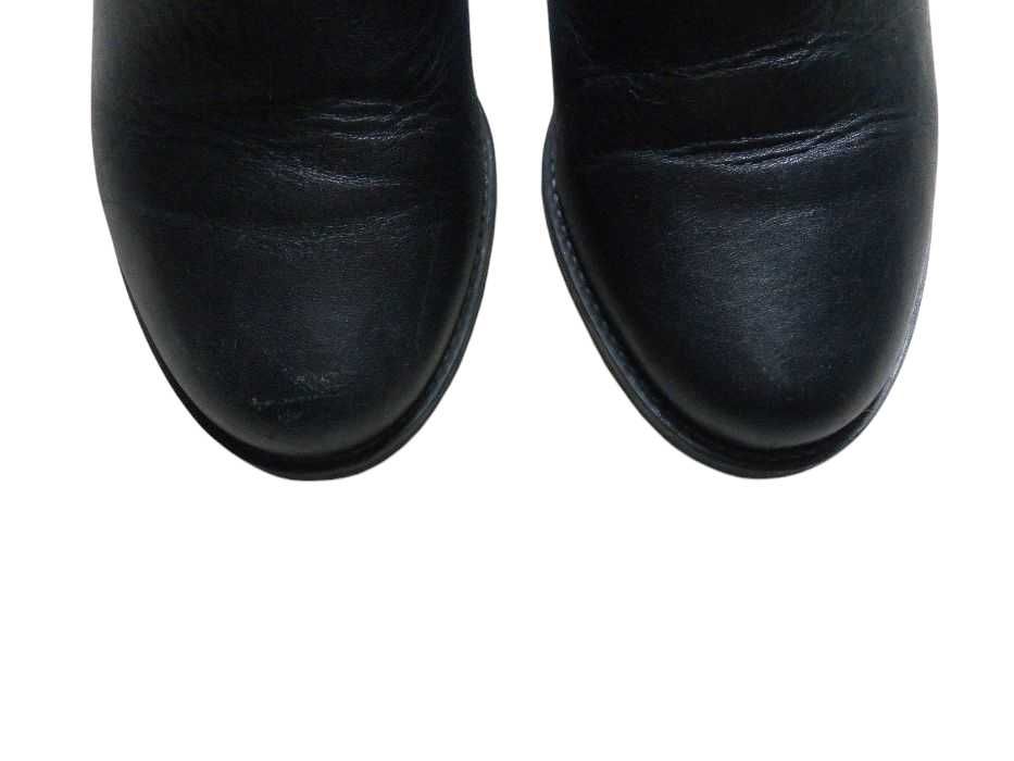 Czarne skórzane botki buty damskie SKÓRA naturalna 37 Lampert obcas