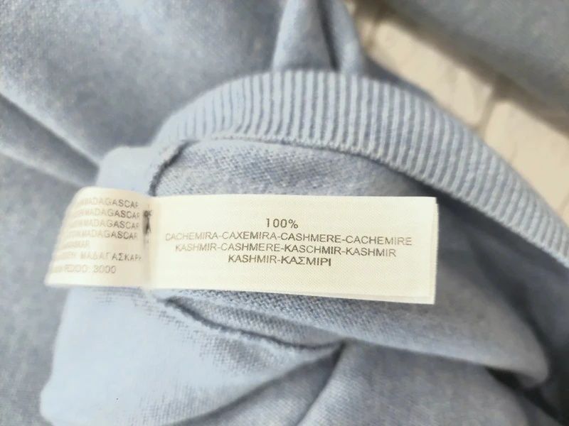 Sweter 100% kaszmir niebieski blue soft