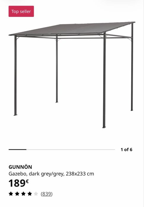 Pérgola Metálica com Toldo – 233 × 238 cm