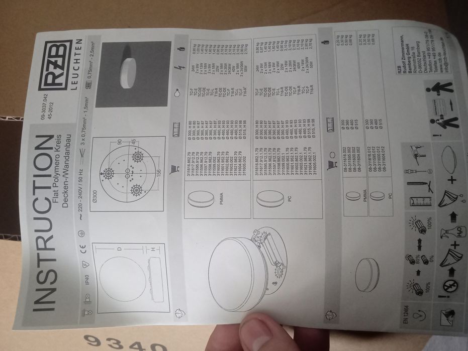 lampa okrągła sufitowa rzb