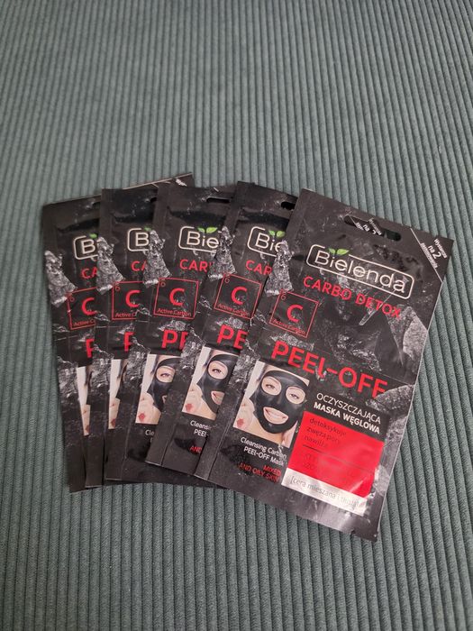 5x Bielenda Carbo Detox oczyszczająca czarna maska węglowa peel-off 2 x 6 g