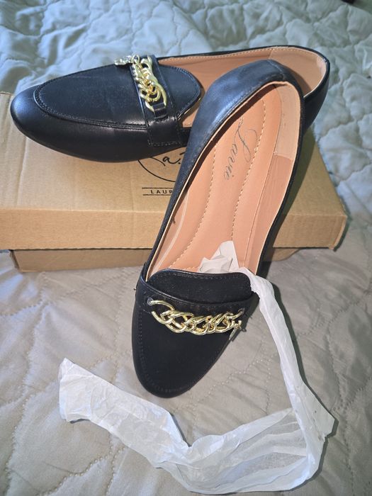 Buty czarne balerinki 40. Półbuty damskie