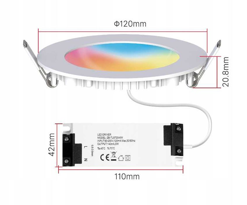 Lampa Punktowa 6W RGB ZigBee Tuya 1x NOWA