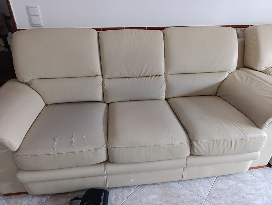 Sofá 5 lugares creme