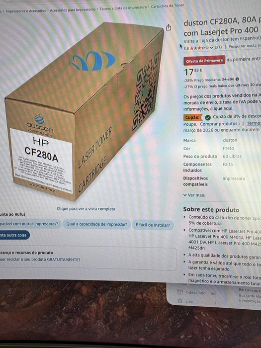 Impressora HP Laser jet pro 400