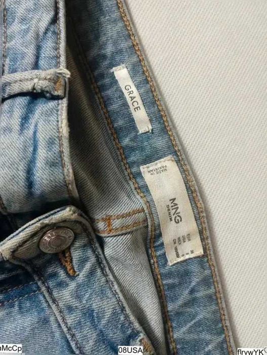 Mango MNG Denim Grace jeansy damskie 38 M jasne slim fit stretch