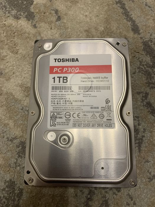 Жорсткий диск HHD TOSHIBA PC P300 1TB