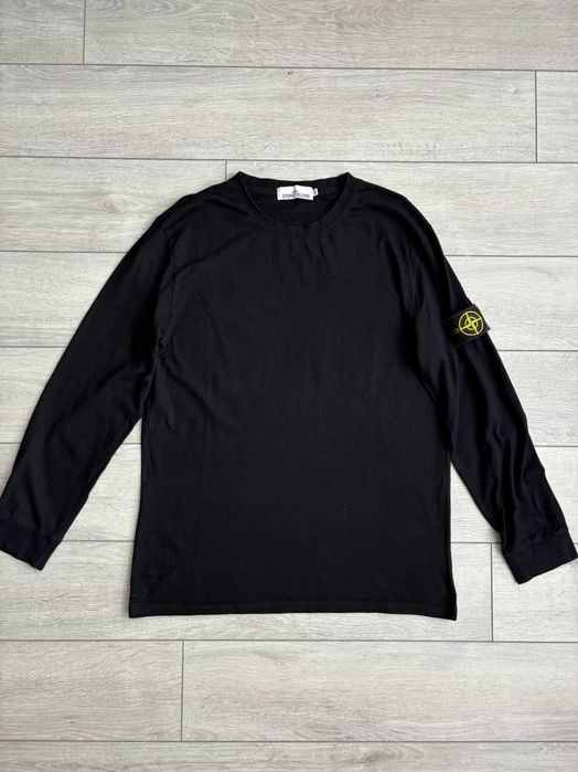 Чоловіча чорна кофта Стон Айленд Stone Island Casual Size XXL 2ХL розмір світшот кежуал батнік светр лонгслів з патчем