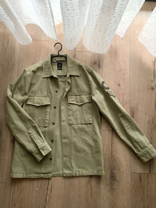 Kurtka koszulowa lekka katana khaki oliwkowa (M) Zara
