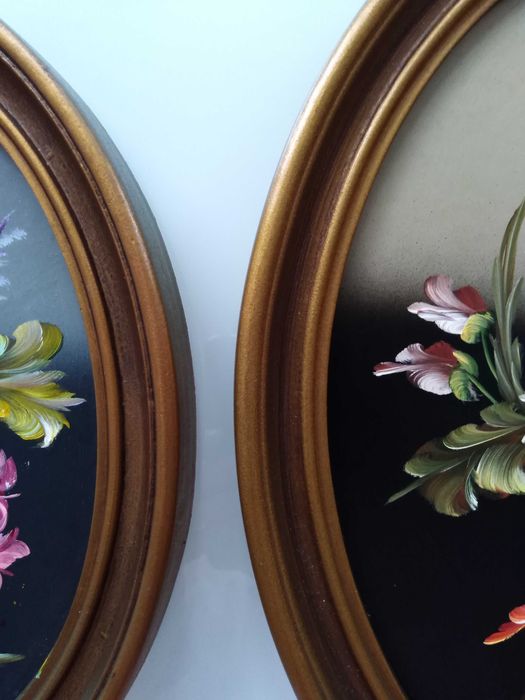 2 Quadros pintura flores
