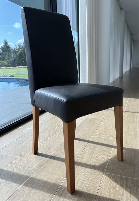 8 cadeiras de sala madeira, castanho e beje e castanho