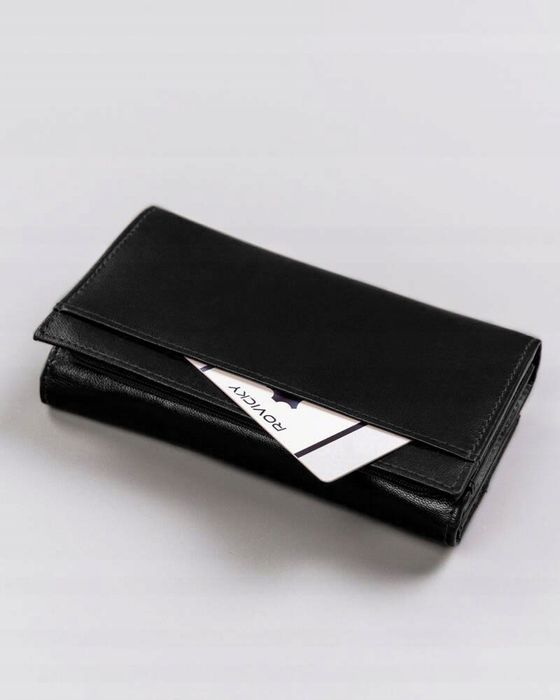 duży, skórzany portfel damski na zatrzask - 4u cavaldi