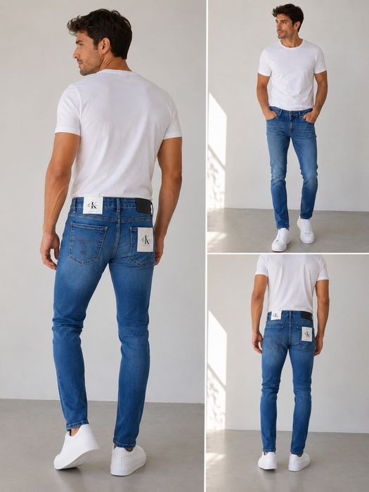 Jeansy ck slim wąskie. M 32