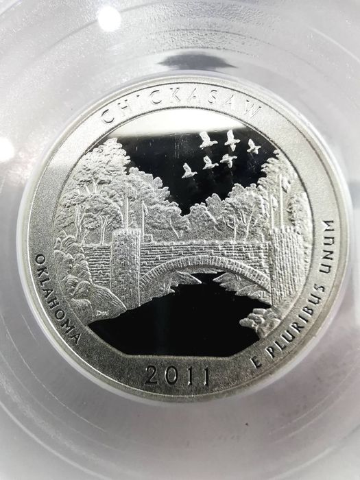 США 25 центів 2011р.- Національні парки США " CHICKASAW". СРІБЛО. СЛАБ