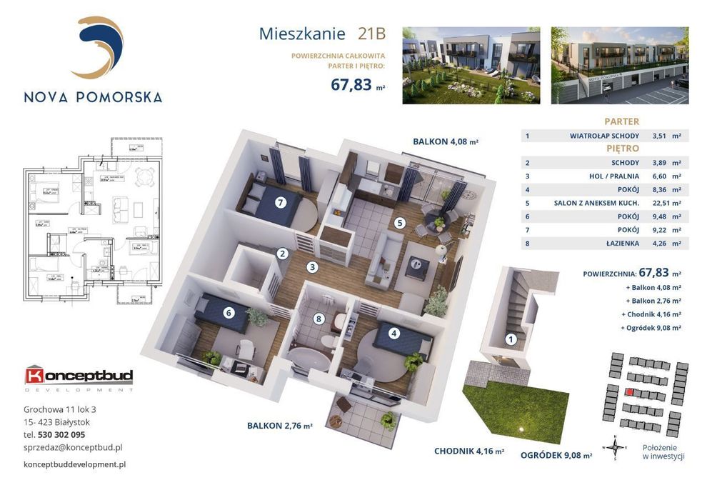 Nova Pomorska | 21B | 67.83 m2 - pod klucz - bez podatku PCC