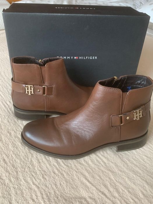 Botki damskie Tommy Hilfiger Tessa brązowe