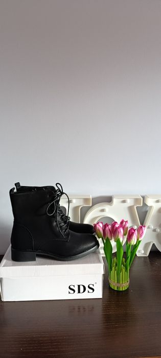 Czarne ocieplane traperki 40,41