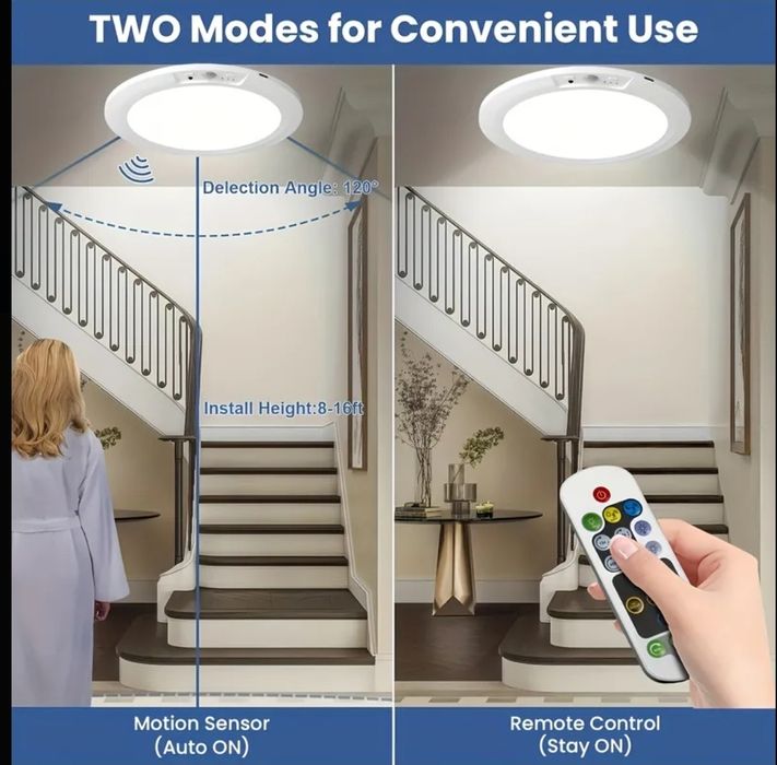 LED світильник (8000 mAh) з пультом, 500 LM, 6500К, сенсор руху