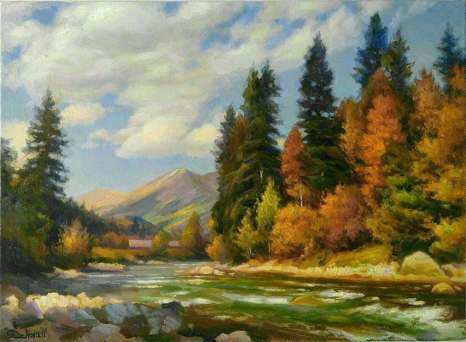 Картины, пейзаж маслом, живопись, масло на холсте