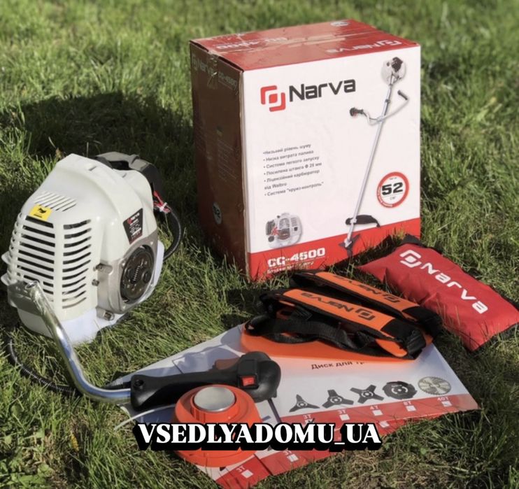 Бензокоса Narva CG-4500 ( 3 ножа +1 катушта, ремень рюкзак)