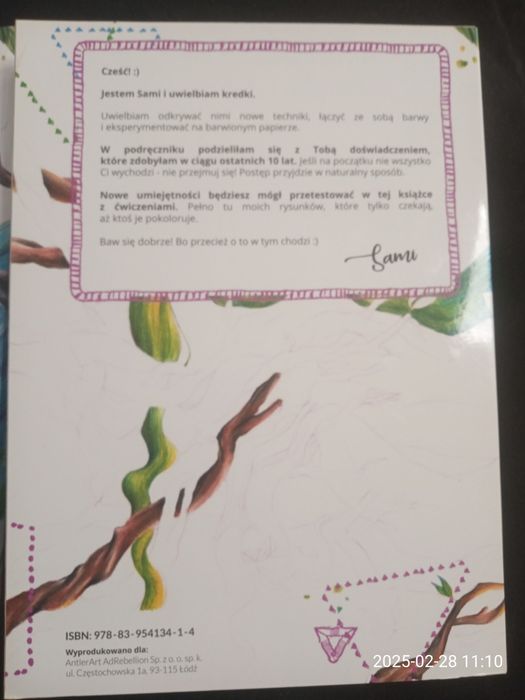 Podręcznik + ćwiczenia do nauki kolorowania kredkami Sami AntlerArt
