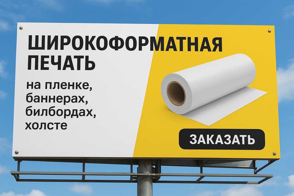 Широкоформатний друк на плівці, банери з люверсами, білборди, холст