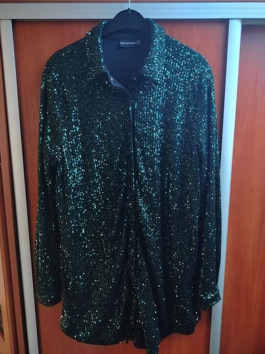 Piękna duża koszula w błyszczące cekiny  Prettylittething 40