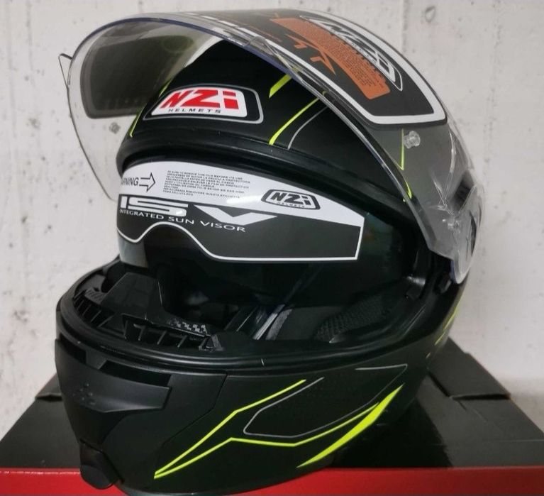 Capacete NZI Combi 2 Sword Fluor / Preto Matte ( NOVOS )