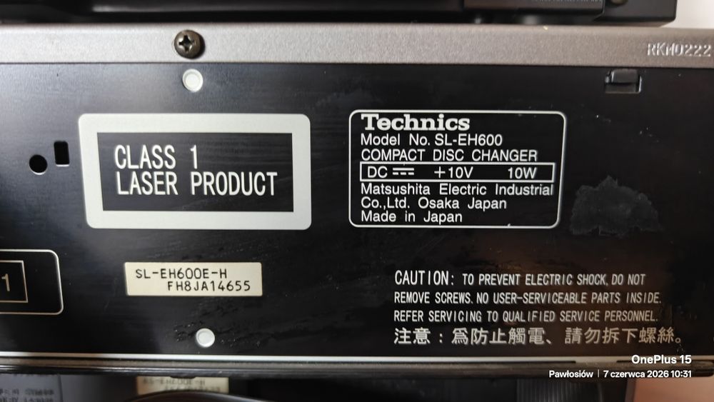 Wieża Technics Model SL-EH 600