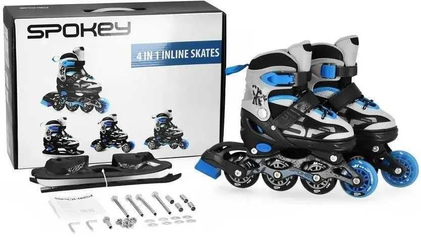 Łyżwy rolki Spokey 4w1 4in1 regulowane 30-33 nowe quattro