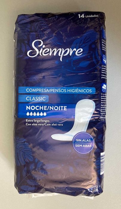 28 Embalagens Seladas de Pensos Higiénicos de Noite