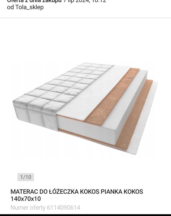 Materac 70x140 do łóżeczka