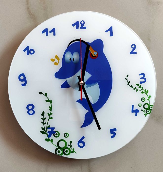 Zegar naścienny Hama "Delfin" do pokoju dziecięcego - nowy!