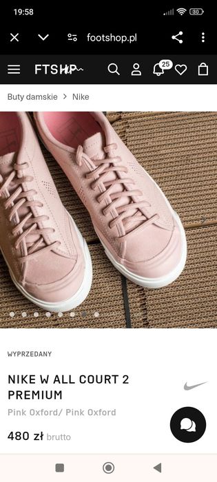 Buty Nike W All Court 2 Premium skórzane 37.5