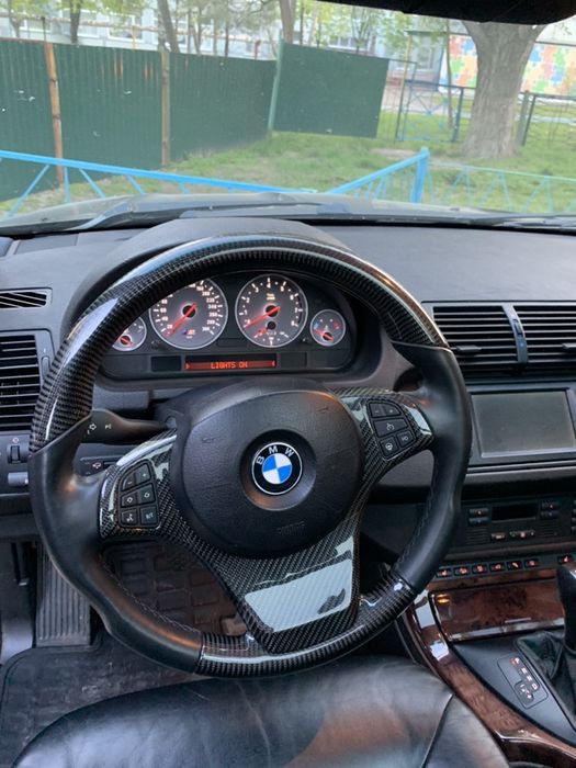 Спорт, тюнинг руль BMW X5, 3,5,7 carbon с анатомией и кожей