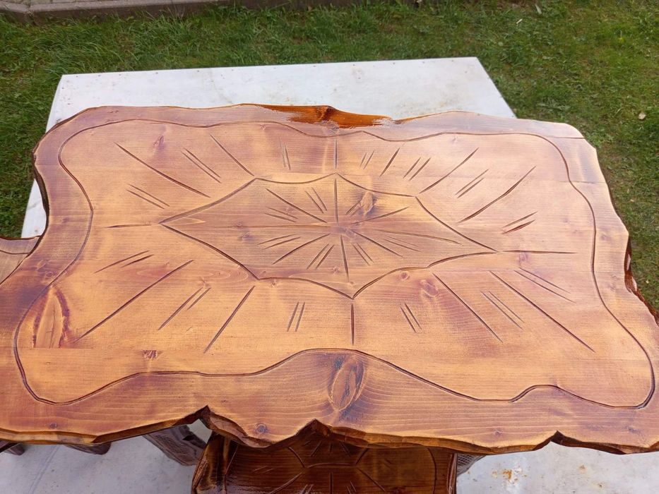 Стіл,стільці ручної роботи,різьблені дерев'яні,крісло стол