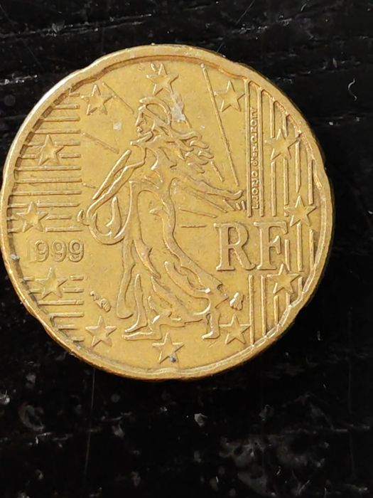 Moeda 20 cêntimos Euro França 1999- Possível erro na data