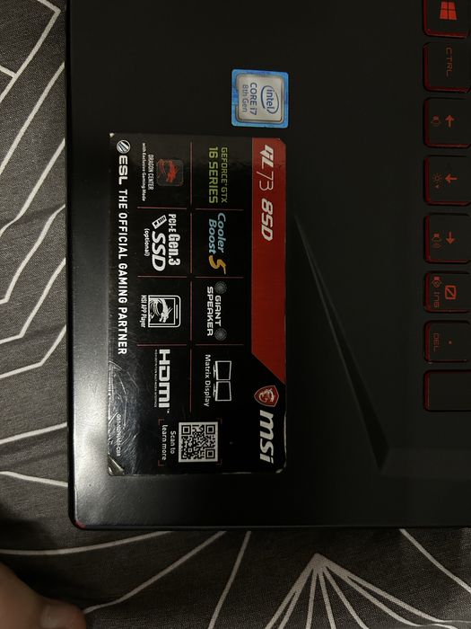 Laptop MSI GL73 - 16GB RAM - Gtx 1660Ti - i7-8750H - 1.26 TB