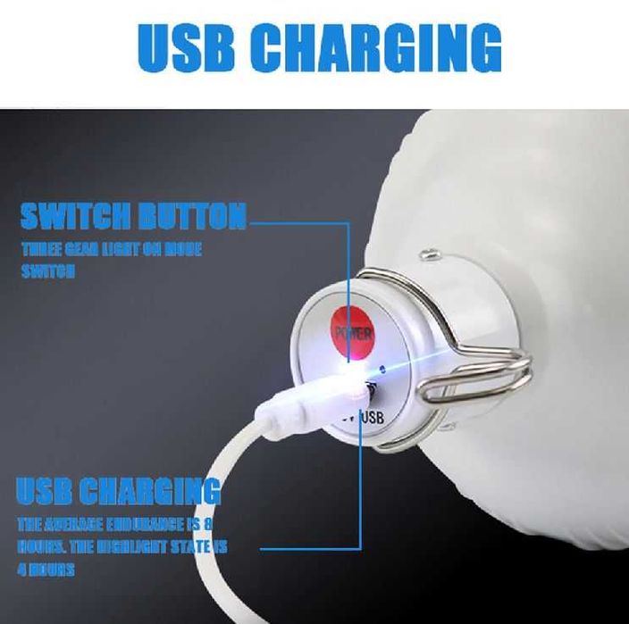 Лампа акумуляторна світлодіодна 80W 120W 300W LED світильник