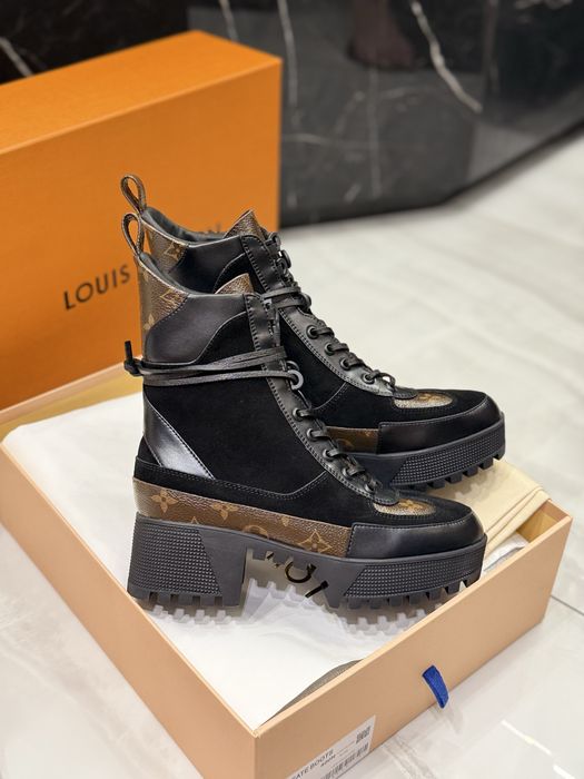 Botki Louis Vuitton black leather