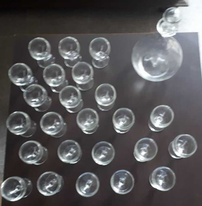 Copos e garrafa - Conjunto 12 copos e 1 garrafa por 10 euros