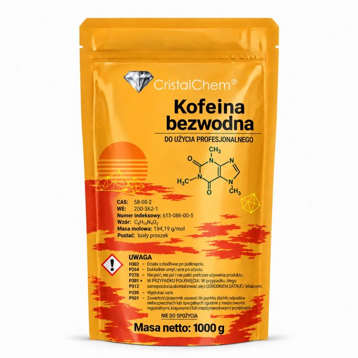 Kofeina Bezwodna 2kg Proszek 100% Puszysta Biała CAS No.: 58-08-2
