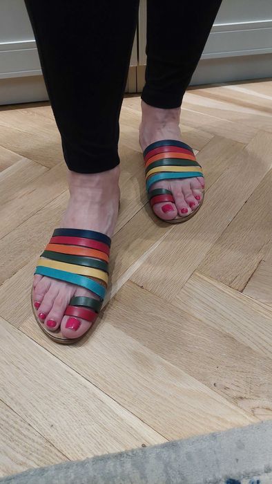 Klapki skórzane Venezia roz 40